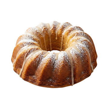 Golden bundt cake on plate