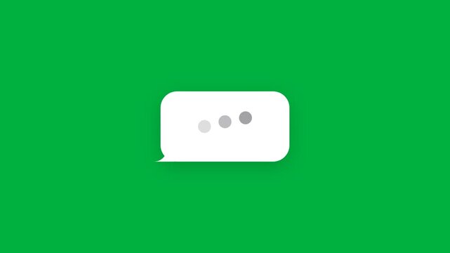 Green screen chroma key background typing indicator speech bubble overlay motion graphic seamless loop 4k