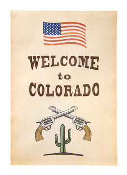poster welcome to Colorado isolated on white