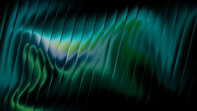 Teal Green Neon Wavy Abstract Background with Soft Glow