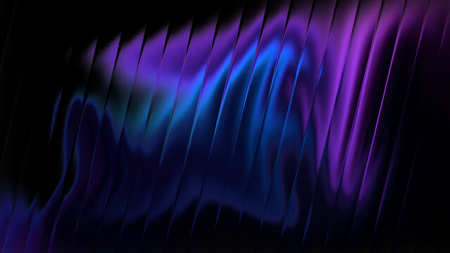 Blue Purple Neon Wavy Abstract Background with Colorful Glow