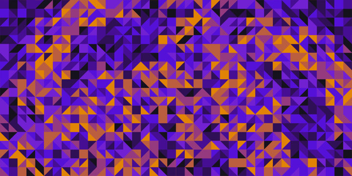 Blue Purple Low Poly Seamless Pattern Vector, Abstract Geometric Polygon Triangle Mesh Texture, Neon Violet Mosaic Crystal Background, Modern Graphic Wallpaper Surface Banner Print