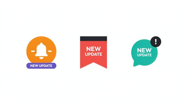New update notification icons set