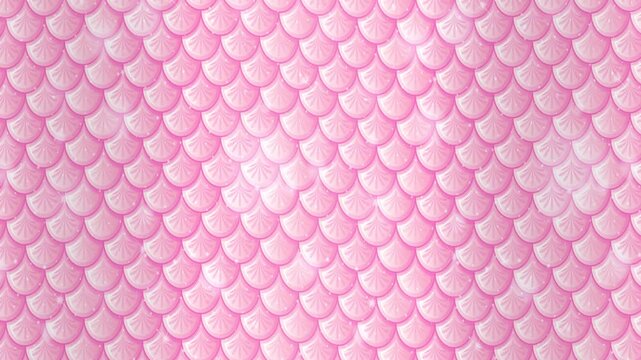 Pink Mermaid Fish Scale Pattern Waving in Seamless Loop