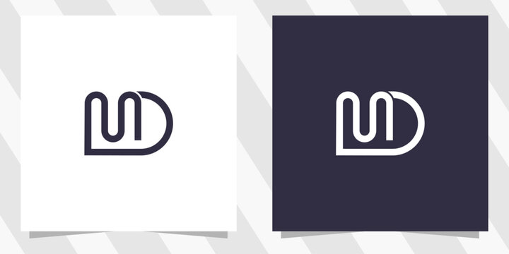 letter md dm logo design vector