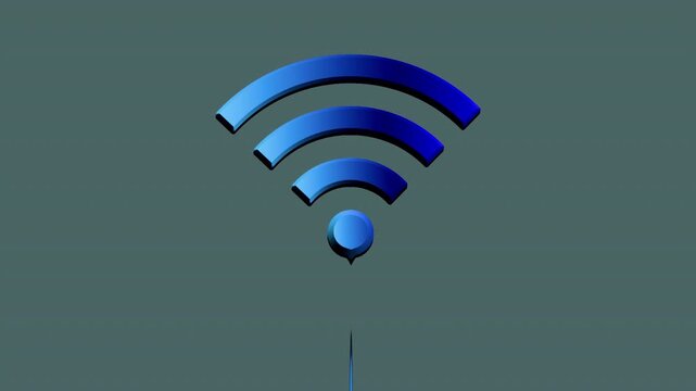 Melting WiFi Symbol as Lost Internet Connection Concept, Seamless 4K Loop with Alpha Channel