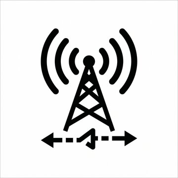 Tower Connectivity and Communication black icon illustration style design.