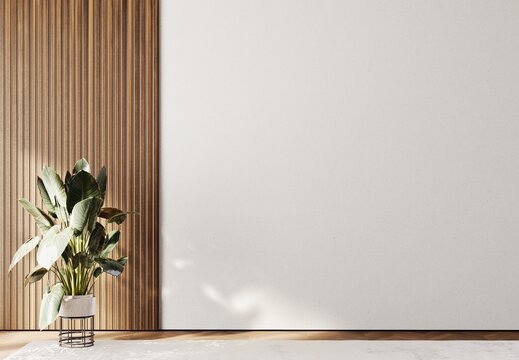 3D renderof clean beautiful interior,  Ideal for showcasing artwork, prints, posters, or interior design and decor concepts.