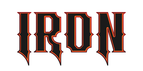 Retro gothic iron typography text effect on transparent background © Ndoewer