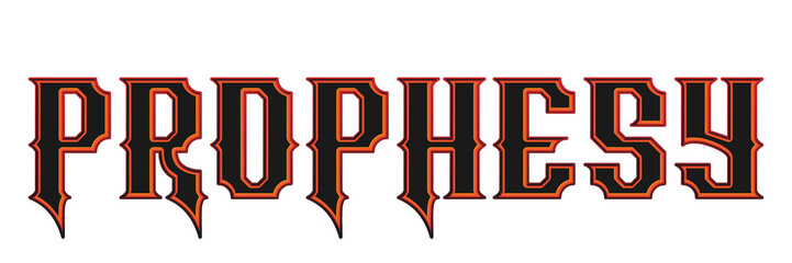 Dark gothic style prophesy text effect with sharp typography isolated PNG © Ndoewer