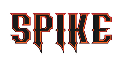 Spike text effect title with retro typography style isolated on white background © Ndoewer
