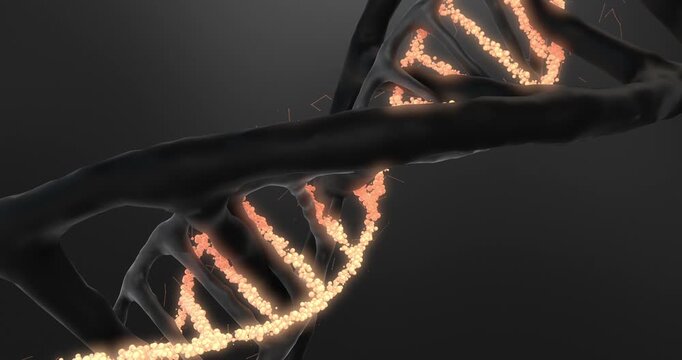 Scientific Visualization of Genetic Mutation and Gene Modification in DNA Strand. Science and Medical Concept.