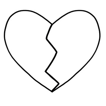 Outline broken heart of icon