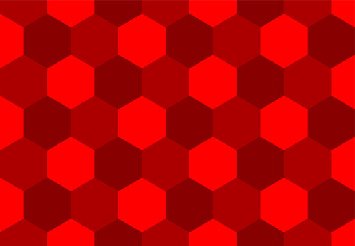 Red Hexagon Seamless Pattern Background with Geometric Honeycomb Texture