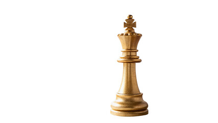 Classic wooden king chess piece standing tall in strategy game isolated on transparent background © Rosie Rogers