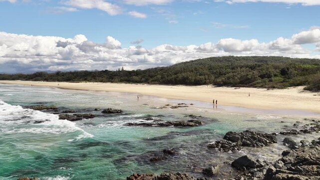 Drone flight along Hastings Point beach and the Tweed Coast shoreline, NSW Australia