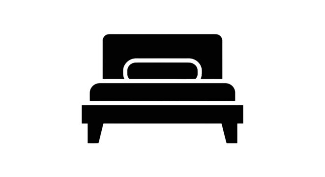 Vector illustration of bed icon on a transparent background