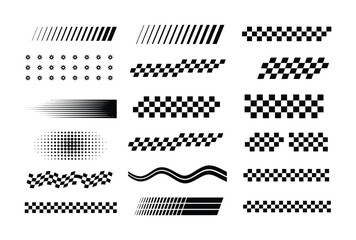 Collection of racing checkered flags and speed © MDArif