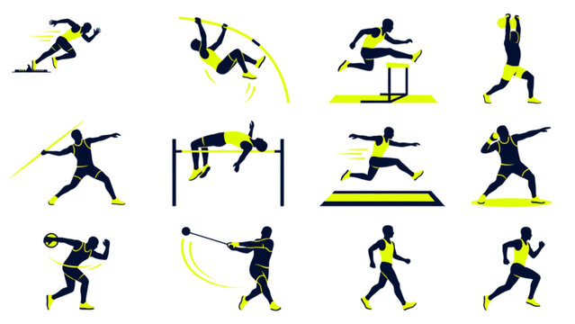 Track and Field Athletes on a transparent background