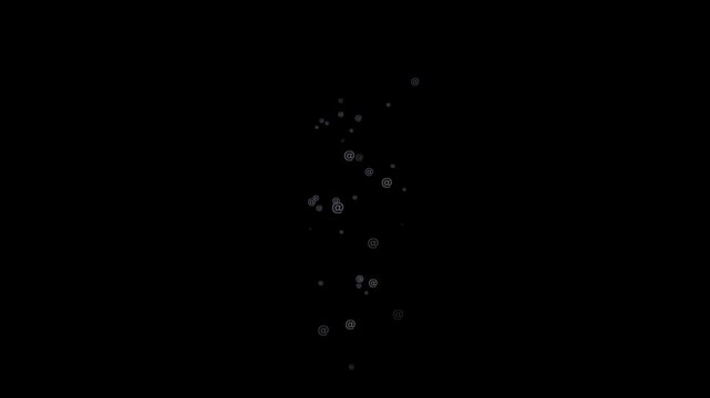 at sign, at symbol, commercial at, email, internet, address, web, contact, communication, sign, character, typography, object, emoji, animation, motion graphics, black background, isolated, pixel art,