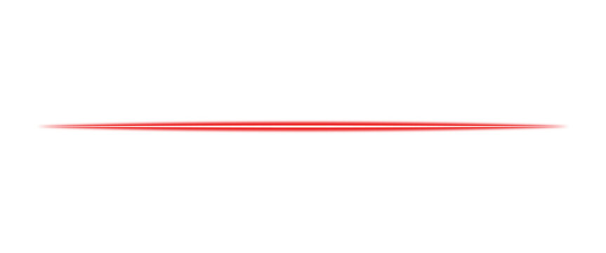 Glowing red laser beam PNG on a transparent background for sci-fi designs