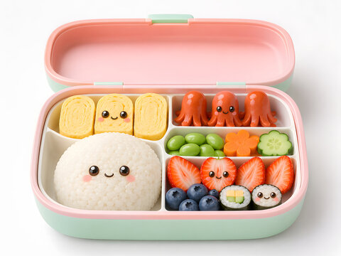 Adorable Japanese Bento Box with Cute Food Characters