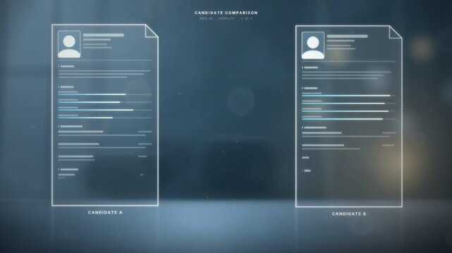 Head to head candidate comparison with category scores and green selection highlight