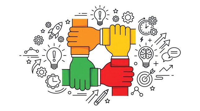 Diverse Hands Fist Bump Collaboration Symbolizing Teamwork and Unity