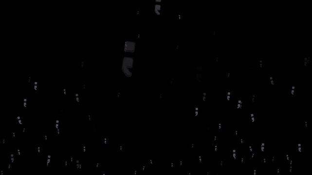 quotation marks, quotes, punctuation, text, dialogue, speech, typography, writing, symbol, character, object, emoji, animation, motion graphics, black background, isolated, pixel art, retro, 8-bit, ga