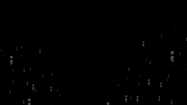 semicolon, punctuation, mark, grammar, text, writing, typography, symbol, character, language, object, emoji, animation, motion graphics, black background, isolated, pixel art, retro, 8-bit, game asse