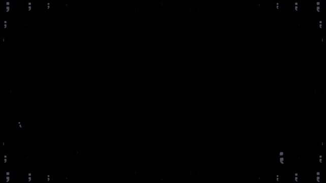 semicolon, punctuation, mark, grammar, text, writing, typography, symbol, character, language, object, emoji, animation, motion graphics, black background, isolated, pixel art, retro, 8-bit, game asse