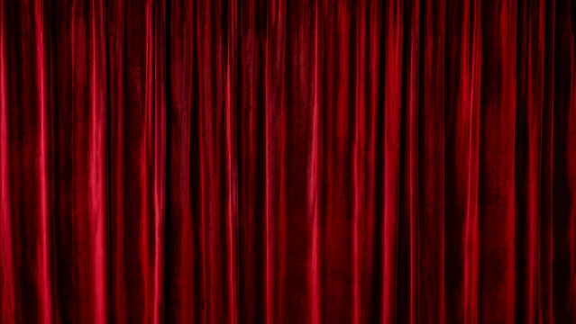 Luxury Red Stage Curtain with Dramatic Folds