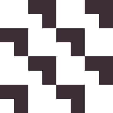 Seamless black and white L shaped blocks creating a dynamic repeating pattern