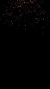 golden stars and light flare sparkle glitters light trails  alpha channel loop 4k animation,christmas and new year shiny glowing gold particles isolated vertical social media motion design element