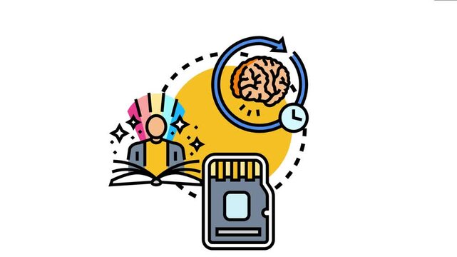 Human brain processes information, transferring knowledge from learning and experience into digital data storage solutions for enduring recollection and future reference