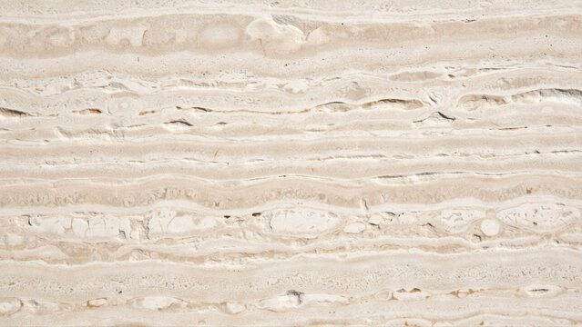 Beige travertine stone texture with horizontal layered veining