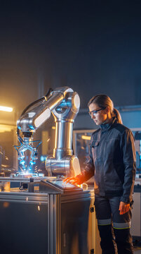 Industrial robotics automation engineer human machine collaboration smart factory manufacturing technology artificial intelligence future work vertical