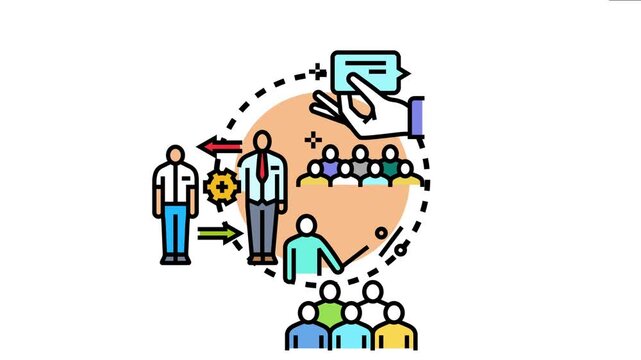Business hand launching a guided mentorship coaching program, facilitating skill development and knowledge transfer within a professional cohort, fostering growth and progress
