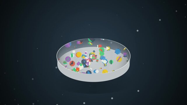 Abstract Floating Terrazzo Shapes Motion Background