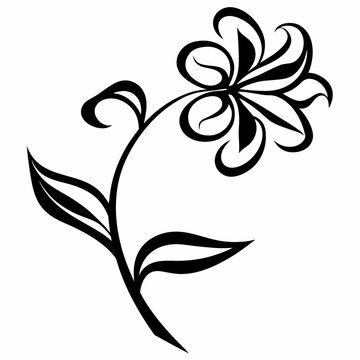 Single stem flower silhouette
