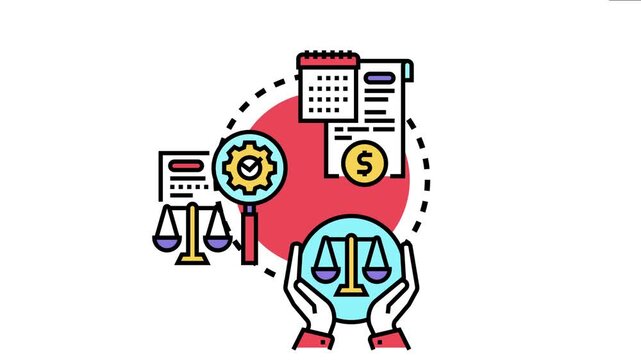 Lawmaking body concept representing legislative process with official documents, budget planning, legal scrutiny, and justice principles guiding decision making