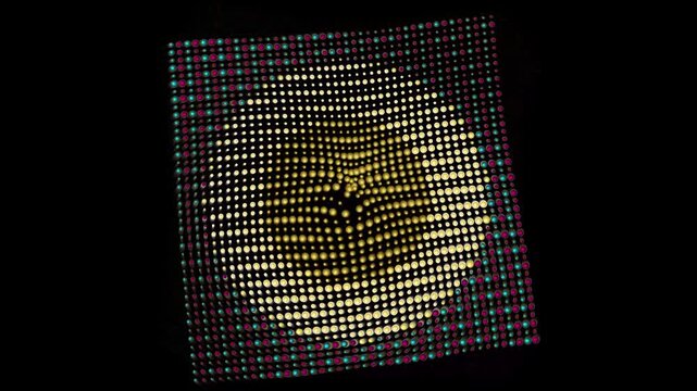 Abstract eagle head made of glowing digital pixels