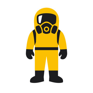 Yellow Hazmat Protective Suit Vector Icon