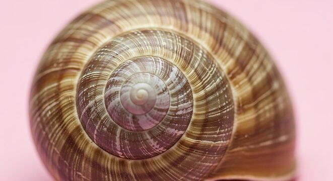 snail shell texture on pastel pink background