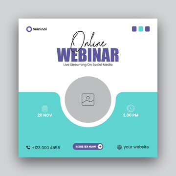 Conference invitation Social Media Post banner or online  webinar social media post design for business
