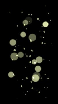Glowing bokeh circles on black background. 2d animation