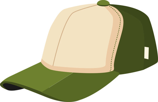 Basic style baseball cap with a blank front panel and dark green visor