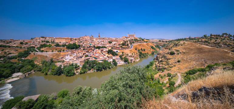 Panoramic City View,Toledo, Castilla La Mancha, Spain, Europe