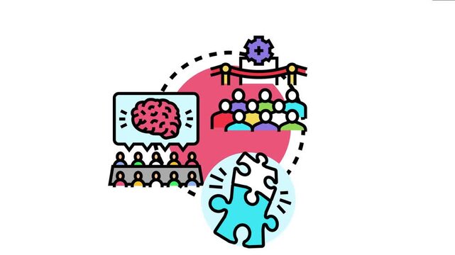 People engaging in collaborative learning, developing skills by actively participating in the process of building and solving problems with creative thinking