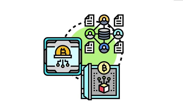 Digital ledger management system storing and processing cryptocurrency transactions, connecting users and records within a secure, distributed network for financial technology and crypto assets